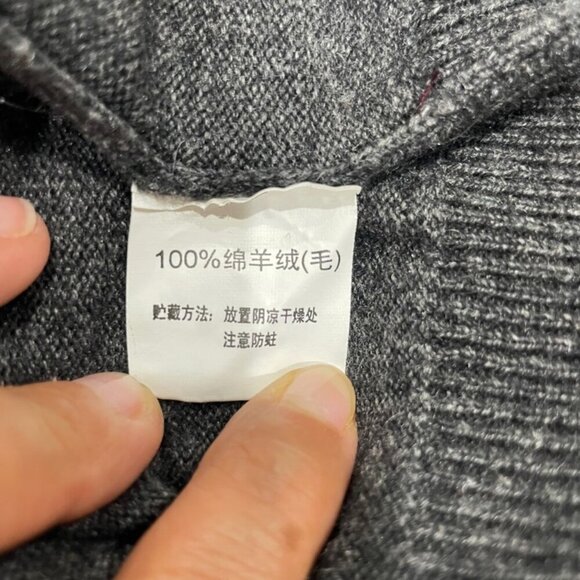 GAO YUN XIANG CASHMERE SWEATER SZ M GRANDPA ARGYLE MOCK NECK DARK ACADEMIA - Picture 7 of 16